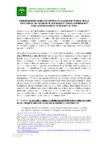 Consideraciones sobre los criterios de valoración técnica para la concesión de las licencias de ocupación de parcelas municipales para la instalación ...